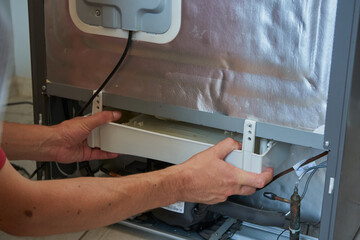 Compressor tray with water from refrigerator, defrosting refrigerator, tray for collecting melted...
