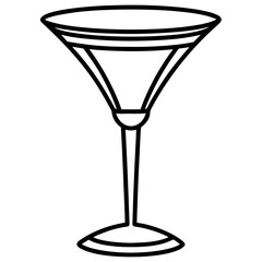 Modern Cocktail Glass Outline Design