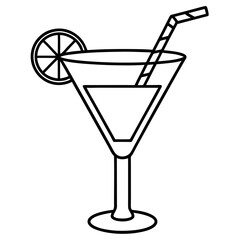 Modern Cocktail Glass Outline Design