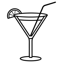 Modern Cocktail Glass Outline Design