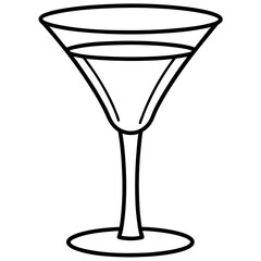 Modern Cocktail Glass Outline Design