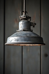 Obraz premium Vintage Loft-Style Industrial Lamp with Aged Metal Shade and Timeless Appeal