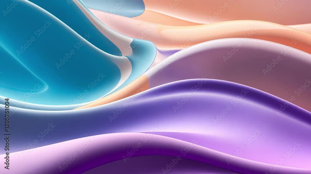 Poster smooth flowing waves of vibrant colors create an abstract serene backdrop emphasizing elegance and t