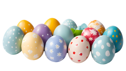 Isolated on a white background, this image shows an easter egg painted manually