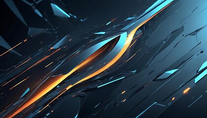 Blue and orange line with a lot of dots. Background. Abstract. Futuristic. Graphics