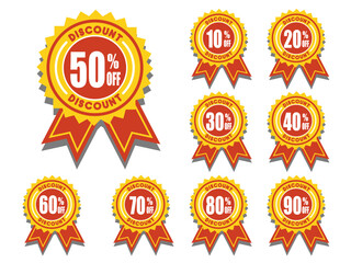 Discount Badges sale vector set
