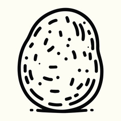 Potato Line Art Illustration
