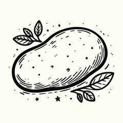 Potato Line Art Illustration