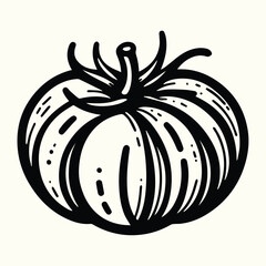 Tomato Line Art Illustration