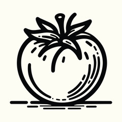 Tomato Line Art Illustration