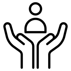 Hands Supporting Individual Icon