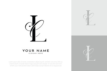 LC CL initial letter handwriting wedding monogram logo