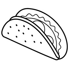 Modern Taco Outline for Vector Graphics