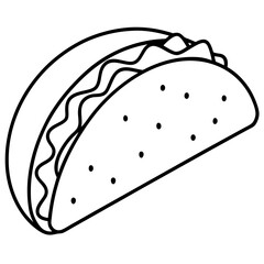 Modern Taco Outline for Vector Graphics