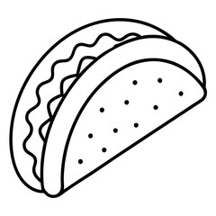 Modern Taco Outline for Vector Graphics