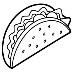 Modern Taco Outline for Vector Graphics