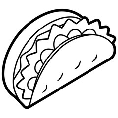 Modern Taco Outline for Vector Graphics