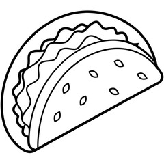 Modern Taco Outline for Vector Graphics