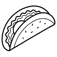 Modern Taco Outline for Vector Graphics