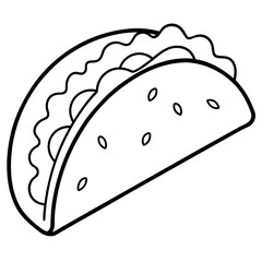Modern Taco Outline for Vector Graphics