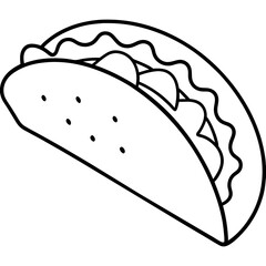 Modern Taco Outline for Vector Graphics