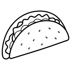 Modern Taco Outline for Vector Graphics