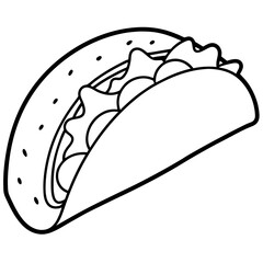 Modern Taco Outline for Vector Graphics