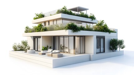 High Quality Luxury House In White Background