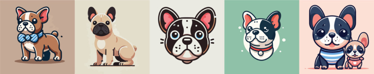 Vector collection of bulldog dogs © ngentutgajah
