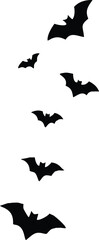 Bat cartoon silhouette. vampire animal sign and symbol. Halloween vector illustration