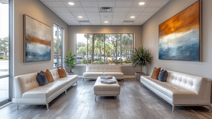 Fototapeta premium Modern waiting area with natural light