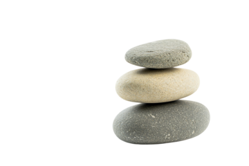 A stack of three smooth pebbles displaying calming colors, representing tranquility and balance. Ideal for wellness themes and nature concepts.