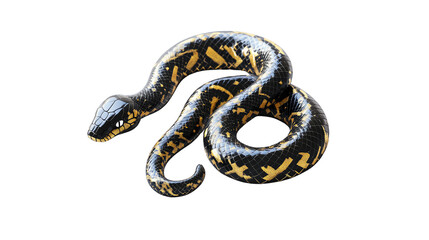 Obraz premium A stunning close-up of a beautifully patterned snake, highlighting its glossy scales and intricate markings. Perfect for wildlife and nature lovers.