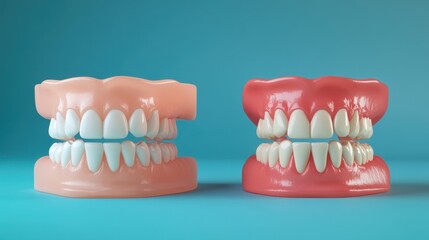 Obraz premium 3D Cute healthy tooth,tooth character with toothbrush ,Dental care illustration set,childrens dentistry concept,pain and lean on other teeth cause of tooth decay,dental care for kids.