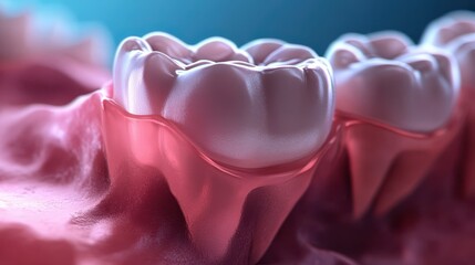 3D Cute healthy tooth,tooth character with toothbrush ,Dental care illustration set,childrens dentistry concept,pain and lean on other teeth cause of tooth decay,dental care for kids.