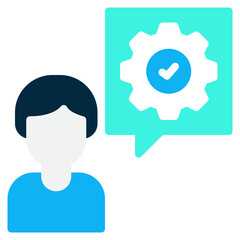 User with Settings Icon and Dialogue Bubble