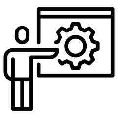 Presentation of Technical Process with Gear Symbol