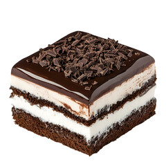 Decadent Chocolate and Vanilla Layered Cake Transparent Background, PNG