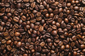 Obraz premium Image of Big pile of fresh roasted coffee beans. Professional photo for food blog