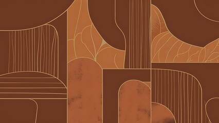 Brown tone contemporary Memphis textured mobile phone wallpaper illustration