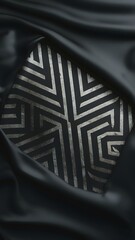 Abstract dark tone Memphis patterned social template