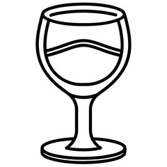 Simple Line Art of a Wine Glass