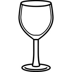 Simple Line Art of a Wine Glass