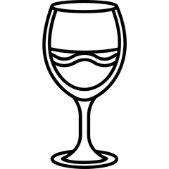 Simple Line Art of a Wine Glass