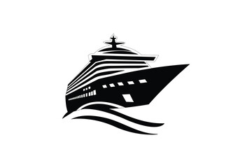 Modern Cruise Ship Minimalist Silhouette online icon art drawing of creative  graphic outline vector