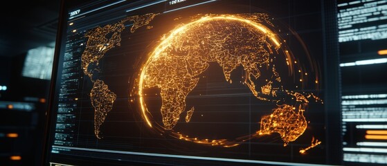 Global digital connectivity visualization technology hub infographic futuristic environment digital perspective data representation