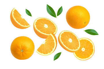 orange slices isolated on white background