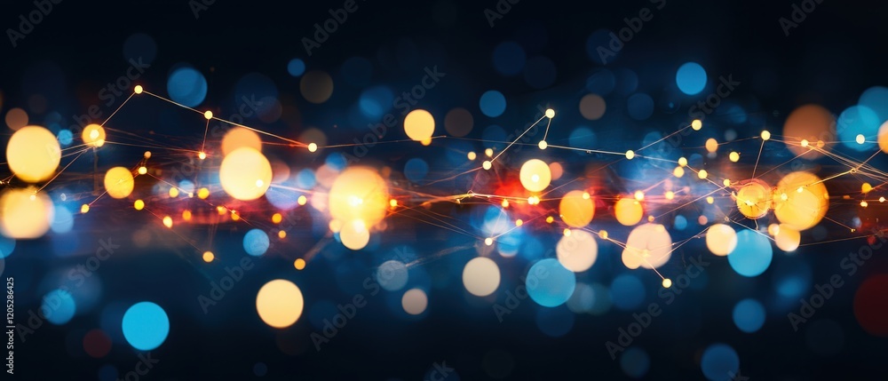 Poster illuminating light patterns digital space abstract art nighttime close-up visual harmony for digital