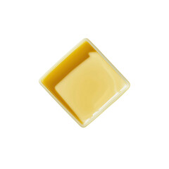 Minimalistic dish showcasing a golden liquid. transparent background isolated png