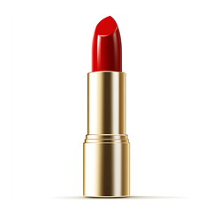 The red lipstic isolated on a white background